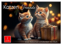Katzen Freunde (Wandkalender 2024 DIN A2 quer), CALVENDO Monatskalender