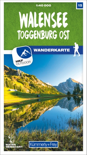 Walensee - Toggenburg Ost 15 Wanderkarte 1:40 000 matt laminiert. Kümmerly und Frey, 2020.