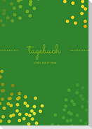 Tagebuch schön A5 liniert - 100 Seiten 90g/m² - Soft Cover goldene Punkte grün - FSC Papier