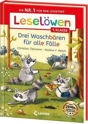 Tielmann, Christian. Leselöwen 1. Klasse - Drei Waschbären für alle Fälle - Die Nr. 1 für den Lesestart - Mit Leselernschrift ABeZeh - Erstlesebuch für Kinder ab 6 Jahren. Loewe Verlag GmbH, 2026.
