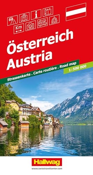 Hallwag Strassenkarte Österreich 1:500.000 - Inkl. Transitpläne, Ortsverzeichnis und Reiseinformationen. Hallwag Karten Verlag, 2026.
