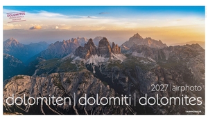 Athesia-Tappeiner Verlag (Hrsg.). Luftbildkalender Dolomiten 2027 - airphoto dolomiten - dolomiti - dolomites. Athesia Tappeiner Kal., 2026.