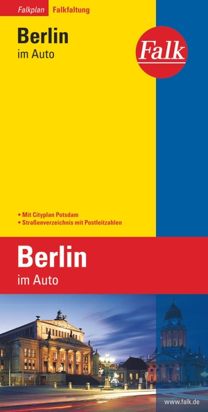 Falk Falkplan Falkfaltung Berlin im Auto mit Cityplan Potsdam 1: 24 500-1:40 000 - Straßenverzeichnis mit Postleitzahlen. Falk-Verlag, 2016.
