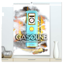 Gasoline - Vintage Tanksäulen in Szene gesetzt (hochwertiger Premium Wandkalender 2025 DIN A2 hoch), Kunstdruck in Hochglanz
