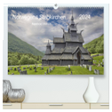 Norwegens Stabkirchen (hochwertiger Premium Wandkalender 2024 DIN A2 quer), Kunstdruck in Hochglanz