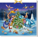 Wand-Adventskalender - Dinosaurier im Weihnachtsfieber