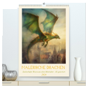 Malerische Drachen (hochwertiger Premium Wandkalender 2024 DIN A2 hoch), Kunstdruck in Hochglanz