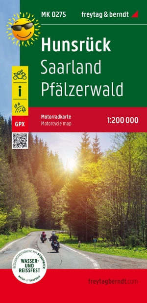 Freytag & Berndt (Hrsg.). Hunsrück, Motorradkarte 1:200.000, freytag & berndt - Saarland - Pfälzerwald, Toureninfos, GPX Tracks, wasserfest und reißfest. Freytag + Berndt, 2023.