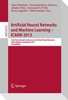 Artificial Neural Networks and Machine Learning -- ICANN 2013