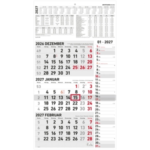 Neumann Verlage GmbH & Co KG (Hrsg.). 3-Monatskalender Kombi 2027 - Wandkalender 33x59 cm mit 3 Monaten pro Blatt, Datumschieber, Wochenzählung, Feiertagen & Ferien ideal für Büro & Homeoffice. Neumann Verlage GmbH & Co, 2026.