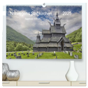 Norwegens Stabkirchen (hochwertiger Premium Wandkalender 2025 DIN A2 quer), Kunstdruck in Hochglanz