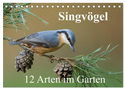 Singvögel - 12 Arten im Garten (Tischkalender 2024 DIN A5 quer), CALVENDO Monatskalender