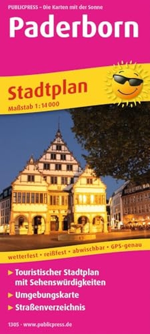 Paderborn 1 : 14 000 - Touristischer Stadtplan mit Sehenswürdigkeiten und Straßenverzeichnis.. Publicpress, 2018.