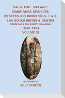 Sac & Fox - Shawnee Marriages, Divorces, Estates Log Books Vols. 1 & 2, Log Books Births & Deaths