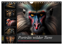 Porträts wilder Tiere (Wandkalender 2024 DIN A4 quer), CALVENDO Monatskalender