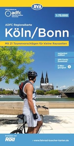 Allgemeiner Deutscher Fahrrad-Club e. V. / BVA BikeMedia GmbH (Hrsg.). ADFC-Regionalkarte Köln/Bonn, 1:75.000, mit Tagestourenvorschlägen, reiß- und wetterfest, E-Bike-geeignet, mit Knotenpunkten, GPS-Tracks-Download. BVA Bielefelder Verlag, 2022.