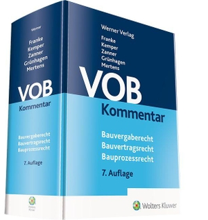 Franke, Horst / Ralf Kemper et al (Hrsg.). VOB Kommentar - Bauvergaberecht - Bauvertragsrecht - Bauprozessrecht. Werner Verlag, 2019.