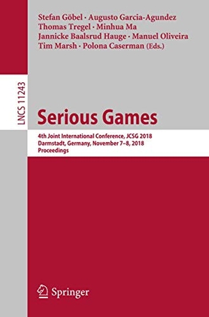 Göbel, Stefan / Augusto Garcia-Agundez et al (Hrsg.). Serious Games - 4th Joint International Conference, JCSG 2018, Darmstadt, Germany, November 7-8, 2018, Proceedings. Springer International Publishing, 2018.