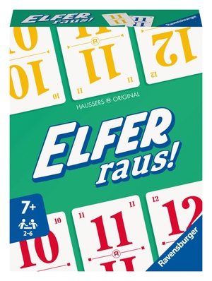 © Hausser. Ravensburger Elfer raus! Der Klassiker, Kartenspiel 2 - 6 Spieler, Spiel ab 7 Jahren für Kinder und Erwachsene - Das beliebte Kartenspiel für die ganze Familie. Ravensburger Spieleverlag, 2023.