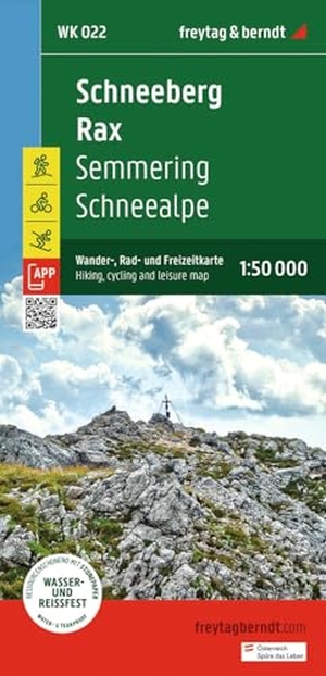 Freytag & Berndt (Hrsg.). freytag & berndt Wanderkarte WK 022 Schneeberg - Rax, Semmering - Schneealpe 1:50.000 - mit APP, wasserfest und reißfest. Freytag + Berndt, 2024.