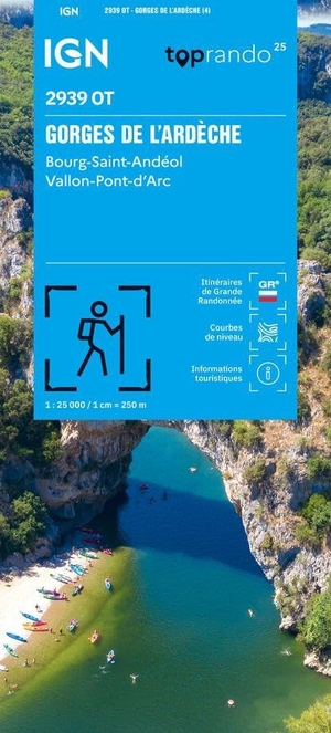 2939OT Gorges De L'Ardèche - Bourg-Saint-Andéol - Vallon-Pont-D'Arc - 1:25000. IGN Frankreich, 2026.