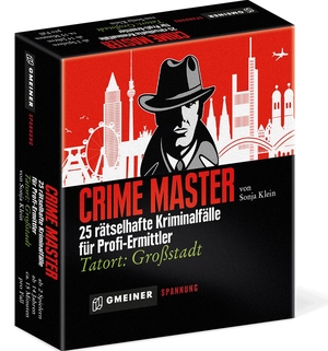 Klein, Sonja. Crime Master - 25 rätselhafte Kriminalfälle für Profi-Ermittler. Gmeiner Verlag, 2016.
