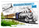 Eisenbahn Kreativ Ausmalkalender und Planer für Kinden (Wandkalender 2024 DIN A4 quer), CALVENDO Monatskalender