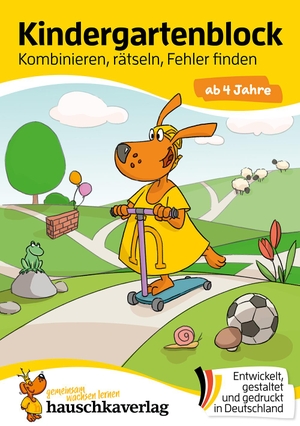 Maier, Ulrike. Kindergartenblock ab 4 Jahre - Kombinieren, rätseln, Fehler finden - Bunter Rätselblock ab 4 Jahre, Beschäftigung für Kinder. Hauschka Verlag GmbH, 2023.