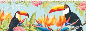 Neumann Verlage GmbH & Co KG / Greenline Calendars (Hrsg.). Jungle 2027 - Wochenplaner Querformat 30 x 11 cm mit Spiralbindung, Blumendesign, 2-sprachigem Kalendarium für Büro & Homeoffice. Neumann Verlage GmbH & Co, 2026.