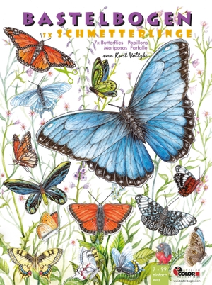 Atelier Color (Hrsg.). Schmetterlinge Bastelbogen 7 große Falter zum Basteln & Aufhängen aus Papier - Ausschneiden & Fliegen, Mobile für Kinder 7+ DIY Deko. Atelier Color, 2024.