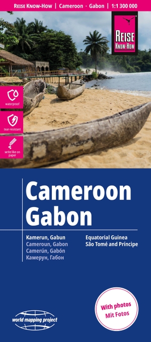 Reise Know-How Landkarte Kamerun, Gabun | Cameroon, Gabon (1:1.300.000) - reiß- und wasserfest (world mapping project). Reise Know-How Rump GmbH, 2026.