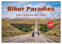 Biker Paradies - Die Canyons der USA (Tischkalender 2024 DIN A5 quer), CALVENDO Monatskalender