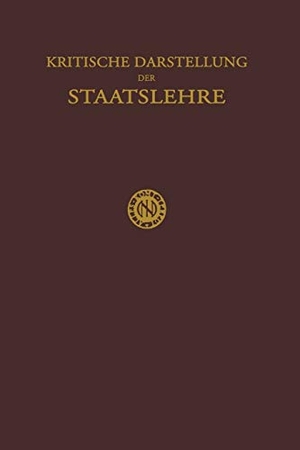 Krabbe, H.. Kritische Darstellung der Staatslehre. Springer Netherlands, 1930.