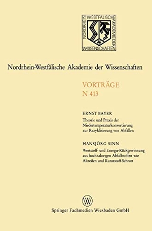 Bayer, Ernst. Theorie und Praxis der Niedertemperaturkonvertierung zur Rezyklisierung von Abfällen. Wertstoff- und Energie-Rückgewinnung aus hochkalorigen Abfallstoffen wie Altreifen und Kunststoff-Schrott. VS Verlag für Sozialwissenschaften, 1995.