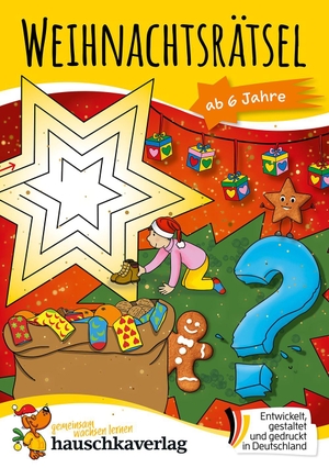 Spiecker, Agnes. Weihnachtsrätsel - Rätselblock ab 6 Jahre - Nikolaus-Geschenke Kinder, Kleinigkeiten & kleine Geschenke für Adventskalender, Weihnachten, Nikolausstrumpf, Weihnachtsbuch. Hauschka Verlag GmbH, 2026.