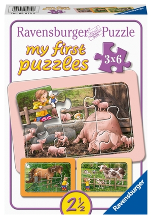Ravensburger Kinderpuzzle - 05679 Lotta auf dem Bauernhof - My First Puzzle für Kinder ab 2,5 Jahren, mit 3x6 Teilen. Ravensburger Spieleverlag, 2023.