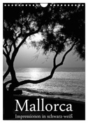Mallorca Impressionen in schwarz-weiß (Wandkalender 2025 DIN A4 hoch), CALVENDO Monatskalender