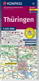 KOMPASS Großraum Fahrradkarte 3707 Thüringen 1:125.000
