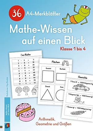 36 A4-Merkblätter Mathe-Wissen auf einen Blick - Klasse 1 bis 4 - Arithmetik, Geometrie und Größen. Verlag an der Ruhr GmbH, 2019.