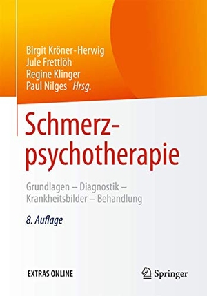 Kröner-Herwig, Birgit / Jule Frettlöh et al (Hrsg.). Schmerzpsychotherapie - Grundlagen - Diagnostik - Krankheitsbilder - Behandlung. Springer-Verlag GmbH, 2017.