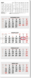 4-Monatskalender rot 2027