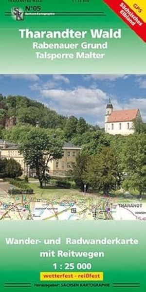 Tharandter Wald und Rabenauer Grund - Wander- und Radwanderkarte mit Reitwegen 1:25 000 wetterfest und reißfest GPS-fähig. Sachsen Kartographie, 2022.