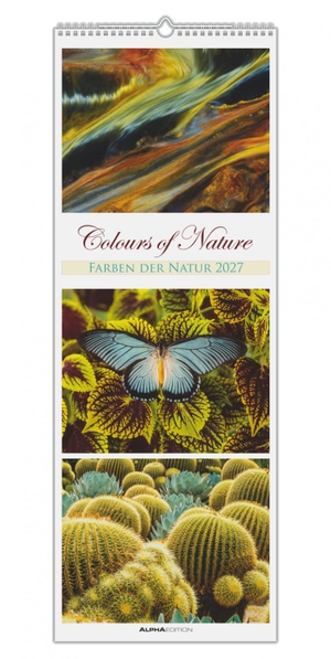 Colours of Nature - Triplets 2027 - Streifenkalender 25x69 cm mit 3 Naturfotos pro Monat, Hochformat und Spiralbindung. Neumann Verlage GmbH & Co, 2026.