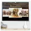 Elefanten - künstlerische Impressionen der größten noch lebenden Landtiere (hochwertiger Premium Wandkalender 2024 DIN A2 quer), Kunstdruck in Hochglanz