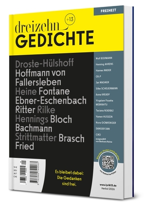 Wurm, Oliver / Pütter, Katharina et al. dreizehn +13 Gedichte - Lyrik zum Thema Freiheit. Medienbüro Oliver Wurm, 2026.