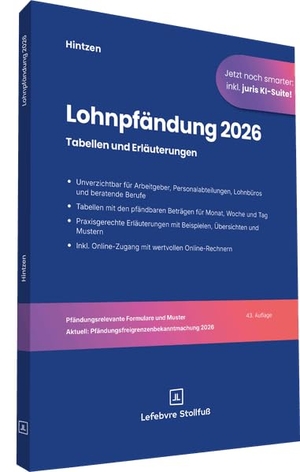 Hintzen, Udo. Lohnpfändung 2026 - Tabellen und Erläuterungen. Stollfuß Verlag, 2026.