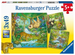 Ravensburger Kinderpuzzle 05180 - Im Urwald - 3x49 Teile Puzzle für Kinder ab 5 Jahren. Ravensburger Spieleverlag, 2021.