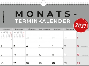Neumann Verlage GmbH & Co KG (Hrsg.). Monatsterminkalender 1M/1S 2027 - Wandkalender A4 30 x 21 cm, 1 Monat pro Seite, 16 Blatt, Drahtkammbindung mit Aufhänger, Wochenzählung, Vor- & Folgemonat, Sonn- & Feiertage. Neumann Verlage GmbH & Co, 2026.