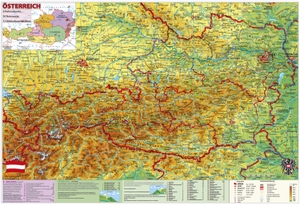 Stiefel, Heinrich. Österreich National- u. Naturparks mit UNESCO Welterbestätten mit Metallbeleistung. Laminiert. beschreib- und abwischbar - gerollt im Kartonrohr - Wandkarte / Poster. Stiefel Eurocart GmbH, 2024.