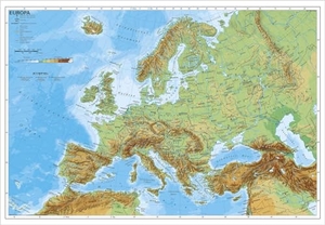 Europa, physisch 1 : 7 500 000. Wandkarte Kleinformat ohne Metallstäbe - beschreib- und abwischbar, besonders reißfest. Stiefel Eurocart GmbH, 1997.
